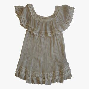 (VINTAGE) JEN'S PIRATE BOOTY | 100% COTTON "CHIAPAS" EMBROIDERED RUFFLE DRESS